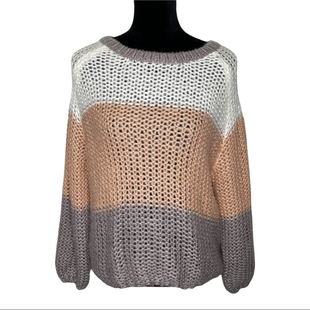 Newbury Kustom Colorblock Knit Sweater Size Small